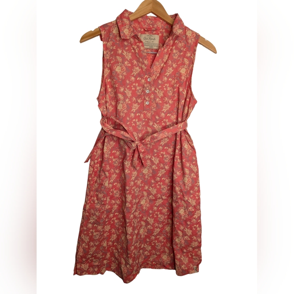 Old Ranch Cottage Core Farmhouse Floral Dress. Sleeveless Size Medium